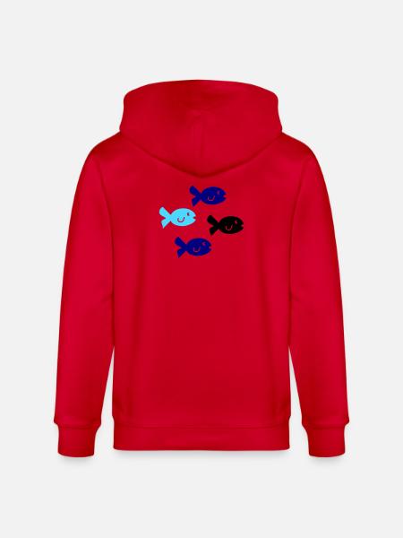 Pisces Silhouette - Stanley/Stella CULTIVATOR  Unisex Organic Hooded Jacket - red