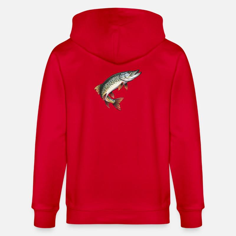 Springender Hecht - Stanley/Stella Unisex Bio-Kapuzenjacke CULTIVATOR  - Rot