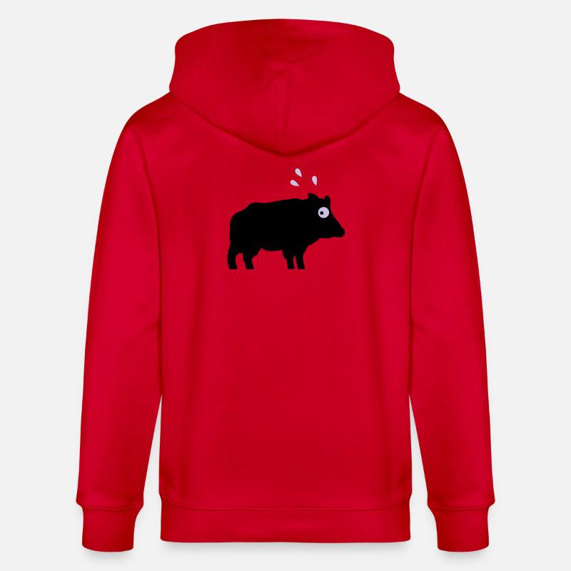 Angstschwitzendes Wildschwein - Stanley/Stella Unisex Bio-Kapuzenjacke CULTIVATOR  - Rot