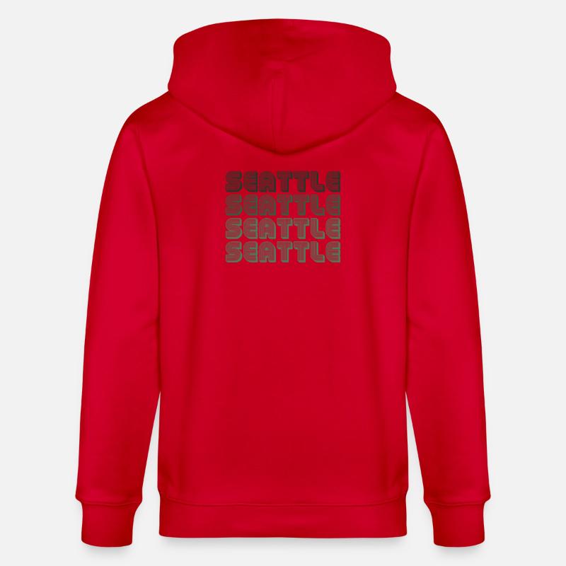 Seattle Blockgrid Muster - Stanley/Stella Unisex Bio-Kapuzenjacke CULTIVATOR  - Rot