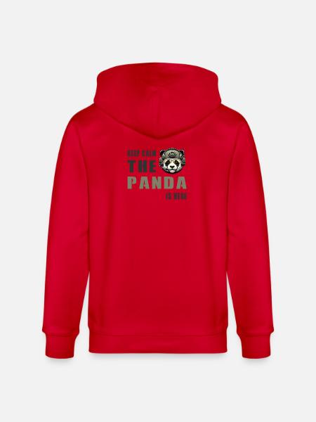 Tactical Panda – Keep Calm - Stanley/Stella CULTIVATOR  Unisex Organic Hooded Jacket - red