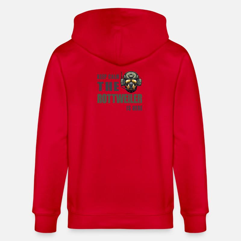 Rottweiler – Conception Keep Calm - Veste à capuche bio CULTIVATOR Stanley/Stella Unisexe - rouge