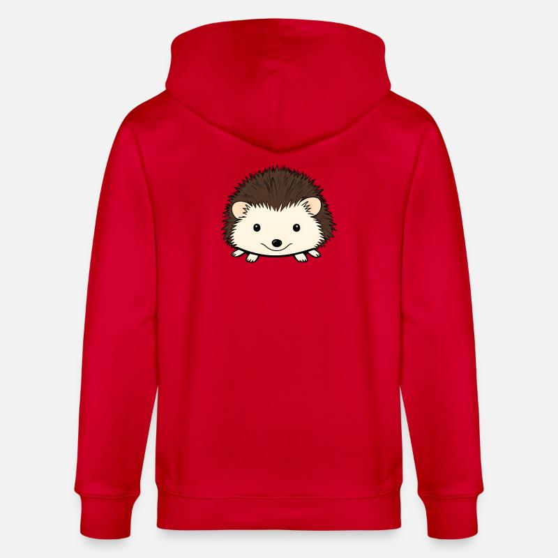 Hérisson mignon avec un visage amical - Veste à capuche bio CULTIVATOR Stanley/Stella Unisexe - rouge