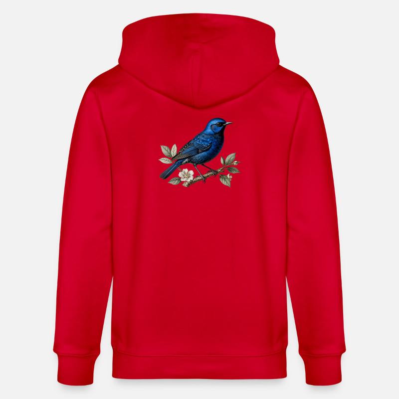Blauer Vogel Splendid Merion (Malurus splendens) - Stanley/Stella Unisex Bio-Kapuzenjacke CULTIVATOR  - Rot