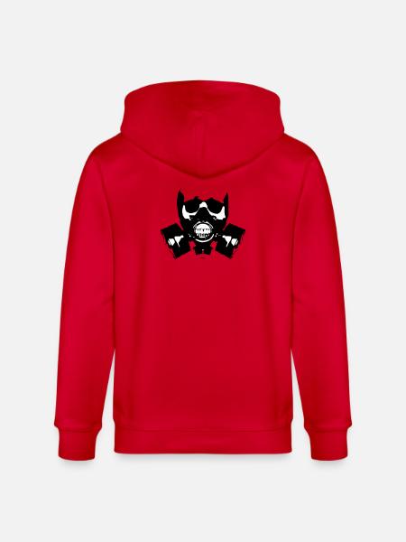 Gas Mask Skullsilhouette - Stanley/Stella CULTIVATOR  Unisex Organic Hooded Jacket - red