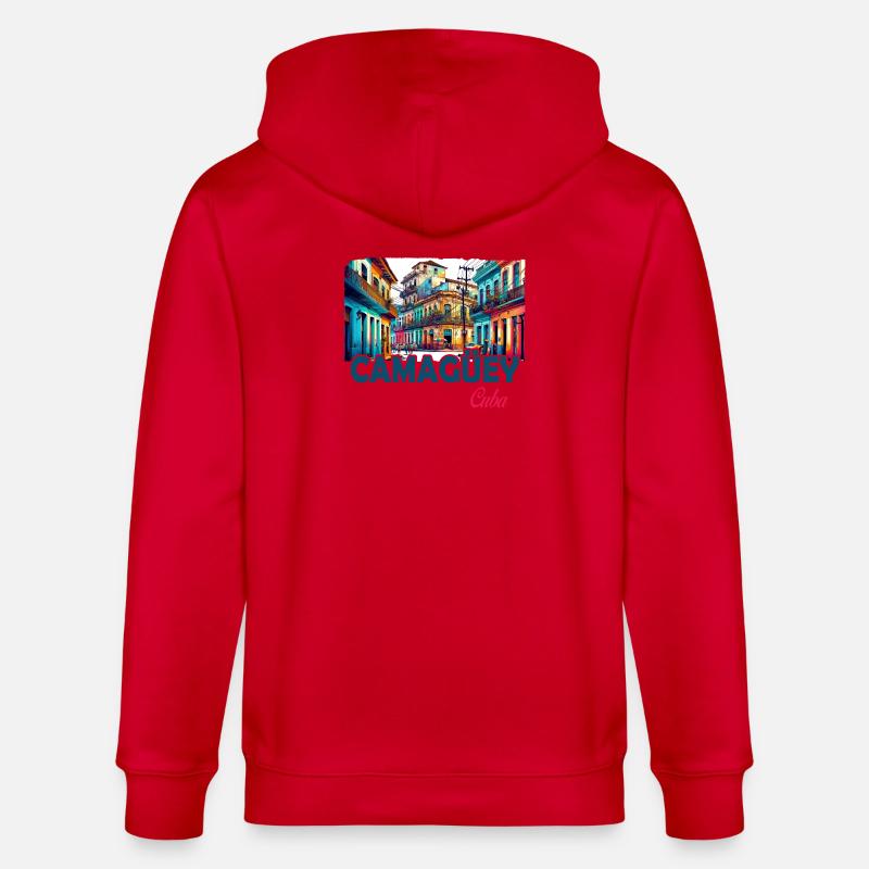 Camagüey, Cuba, Caraïbes, Design - Veste à capuche bio CULTIVATOR Stanley/Stella Unisexe - rouge