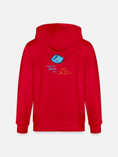 more glitter - Stanley/Stella CULTIVATOR Unisex Organic Hooded Jacket - red