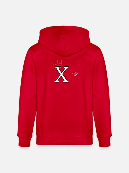 Buchstabe x Herzkrone - Stanley/Stella Unisex Bio-Kapuzenjacke CULTIVATOR  - Rot
