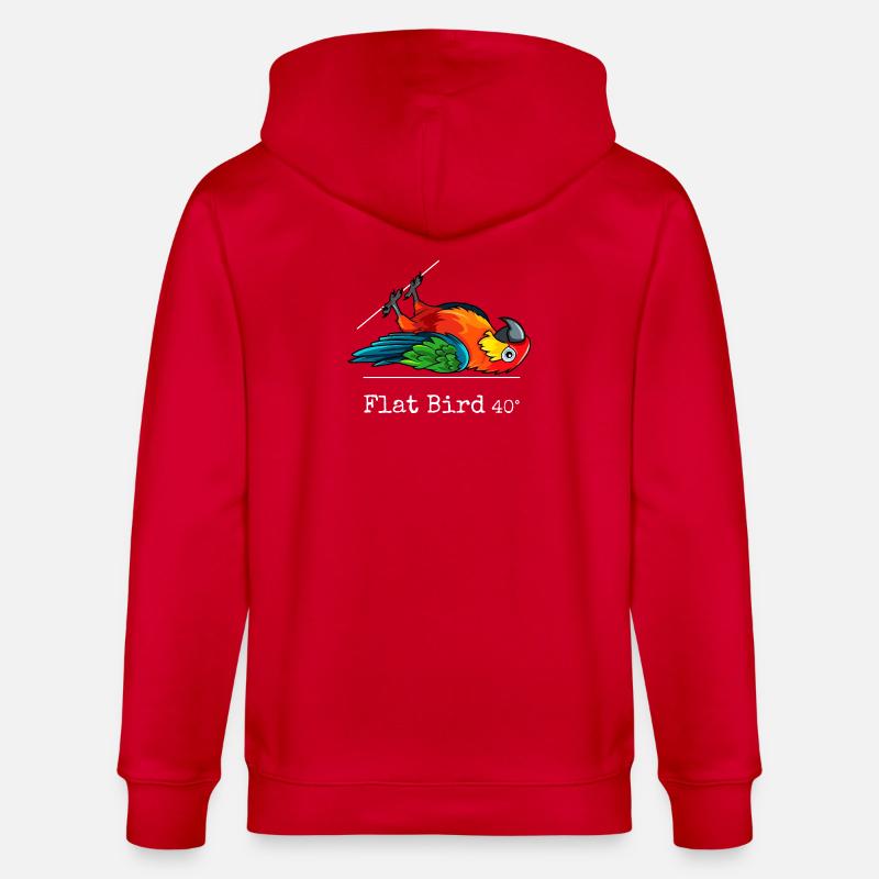 Flat Bird at 40 degrees - Stanley/Stella CULTIVATOR  Unisex Organic Hooded Jacket - red
