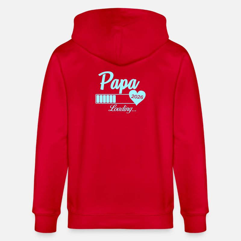Papa Loading 2026 Heart - Veste à capuche bio CULTIVATOR Stanley/Stella Unisexe - rouge