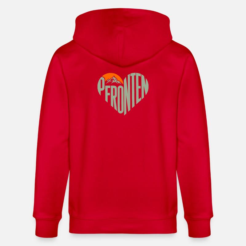 Pfronten Bergherz Panorama - Veste à capuche bio CULTIVATOR Stanley/Stella Unisexe - rouge