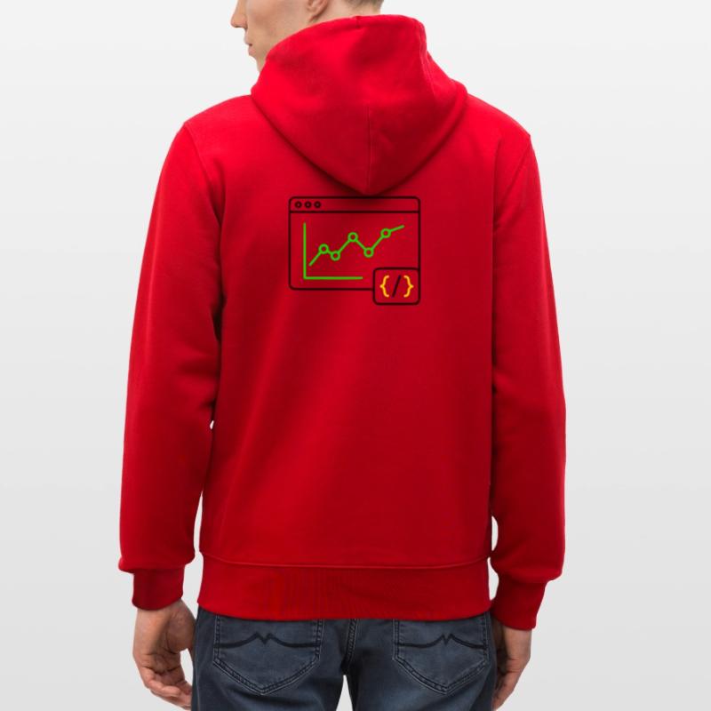 Web Analyse Chart Coding Browser Vektor Stanley/Stella Unisex Bio-Kapuzenjacke CULTIVATOR 