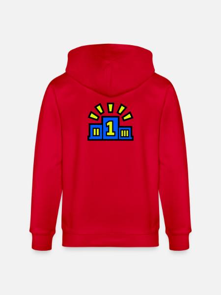 Winner Podium Place 1 Champion - Stanley/Stella CULTIVATOR  Unisex Organic Hooded Jacket - red
