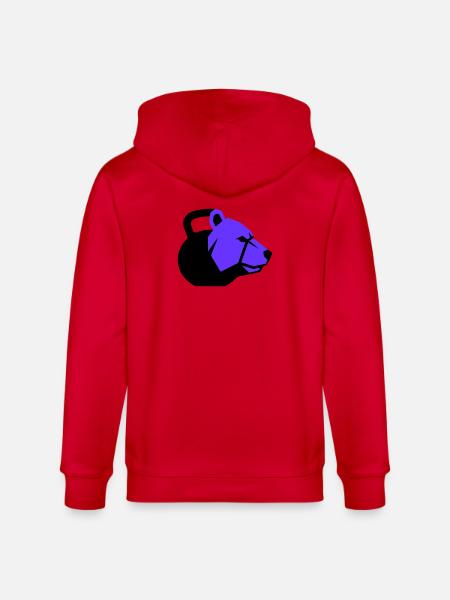 Kettlebell Bear Bear Dynamic Fitness - Stanley/Stella CULTIVATOR  Unisex Organic Hooded Jacket - red