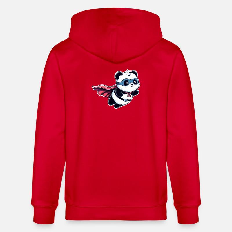Panda Ours Héros Super-héros Teddy - Veste à capuche bio CULTIVATOR Stanley/Stella Unisexe - rouge
