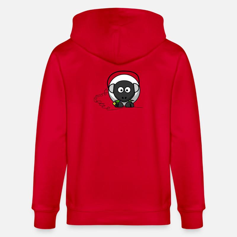 moutons drôle avec un casque - Veste à capuche bio CULTIVATOR Stanley/Stella Unisexe - rouge
