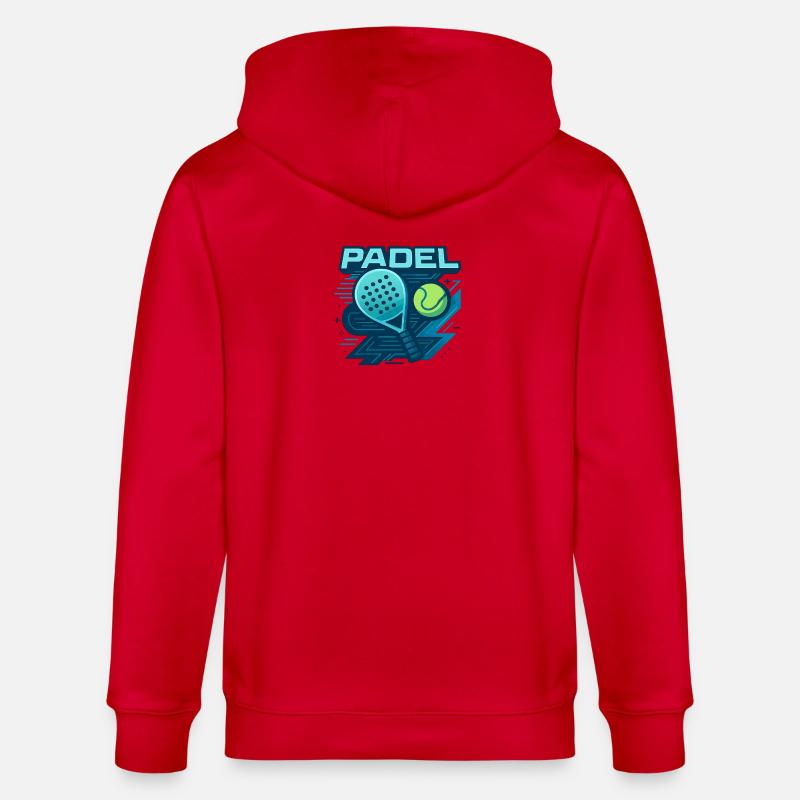 Padel Logo Schläger Ball Dynamik - Stanley/Stella Unisex Bio-Kapuzenjacke CULTIVATOR  - Rot