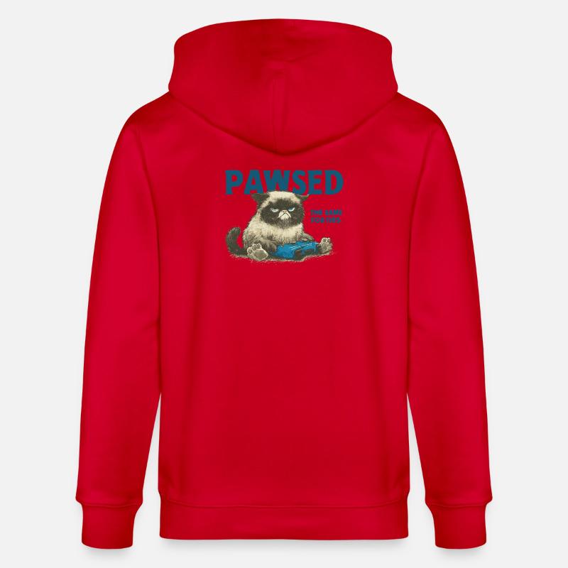 Das Spiel Cat mit Controller PAWSED - Stanley/Stella Unisex Bio-Kapuzenjacke CULTIVATOR  - Rot
