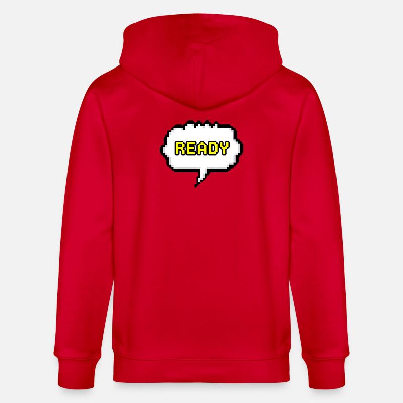 Bulle de dialogue Pixel Ready - Veste à capuche bio CULTIVATOR Stanley/Stella Unisexe - rouge