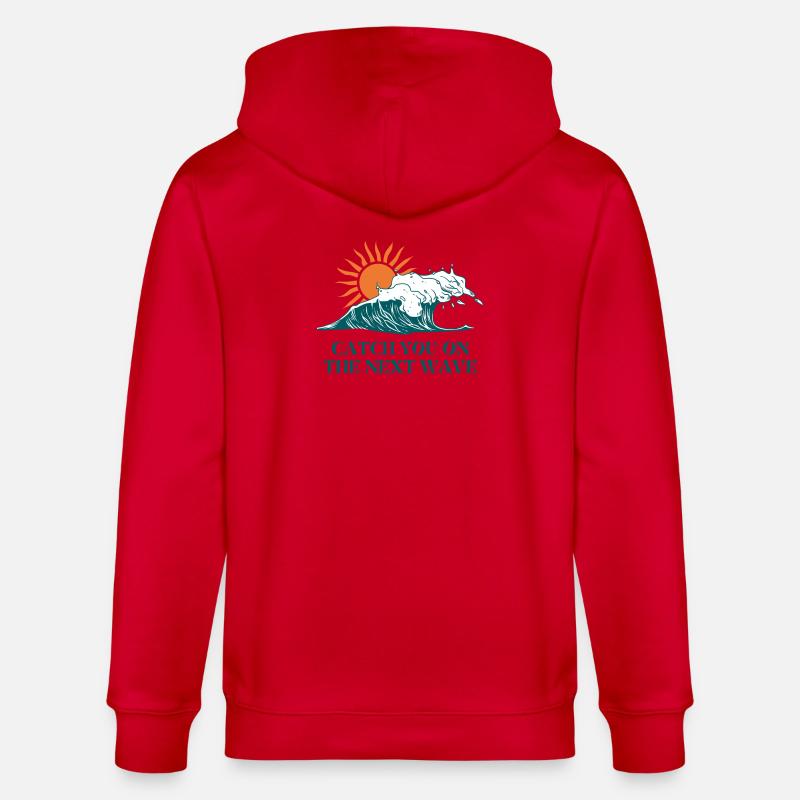 Next Wave Solar Surf Slogan - Stanley/Stella Unisex Bio-Kapuzenjacke CULTIVATOR  - Rot