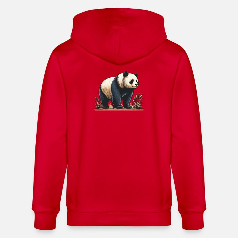 Panda - Veste à capuche bio CULTIVATOR Stanley/Stella Unisexe - rouge