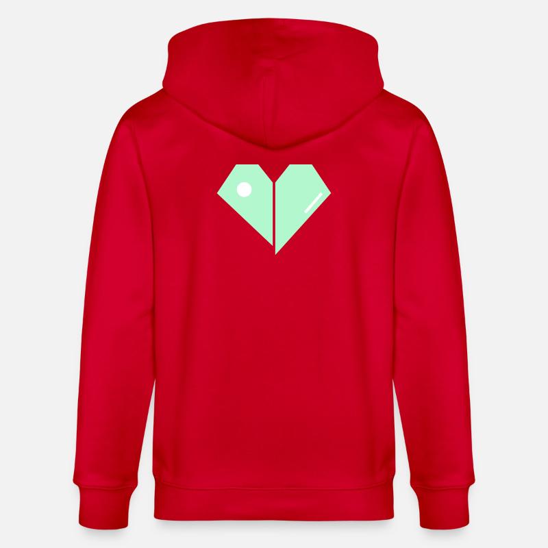 Mint Herz Split Minimalist - Stanley/Stella Unisex Bio-Kapuzenjacke CULTIVATOR  - Rot