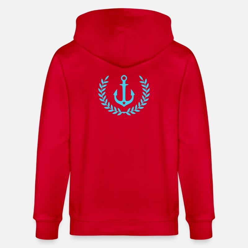 Emblème nautique de couronne d’ancre - Veste à capuche bio CULTIVATOR Stanley/Stella Unisexe - rouge