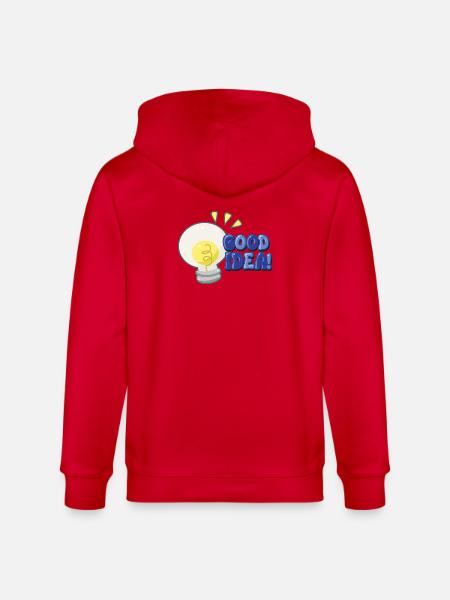 Good Idea Light Bulb Comic - Stanley/Stella CULTIVATOR  Unisex Organic Hooded Jacket - red