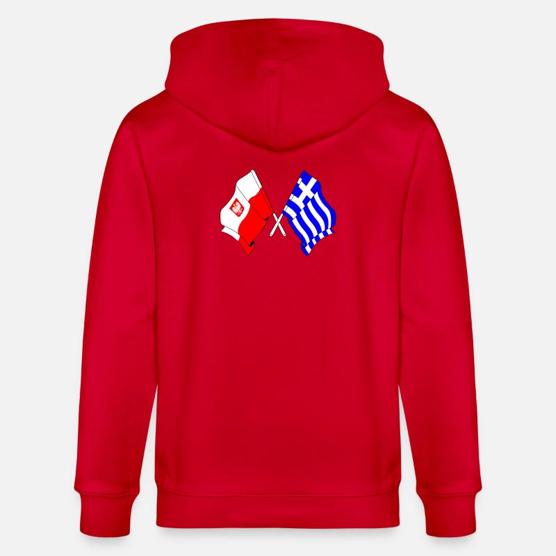 Drapeau Pologne, drapeau Grèce - Veste à capuche bio CULTIVATOR Stanley/Stella Unisexe - rouge