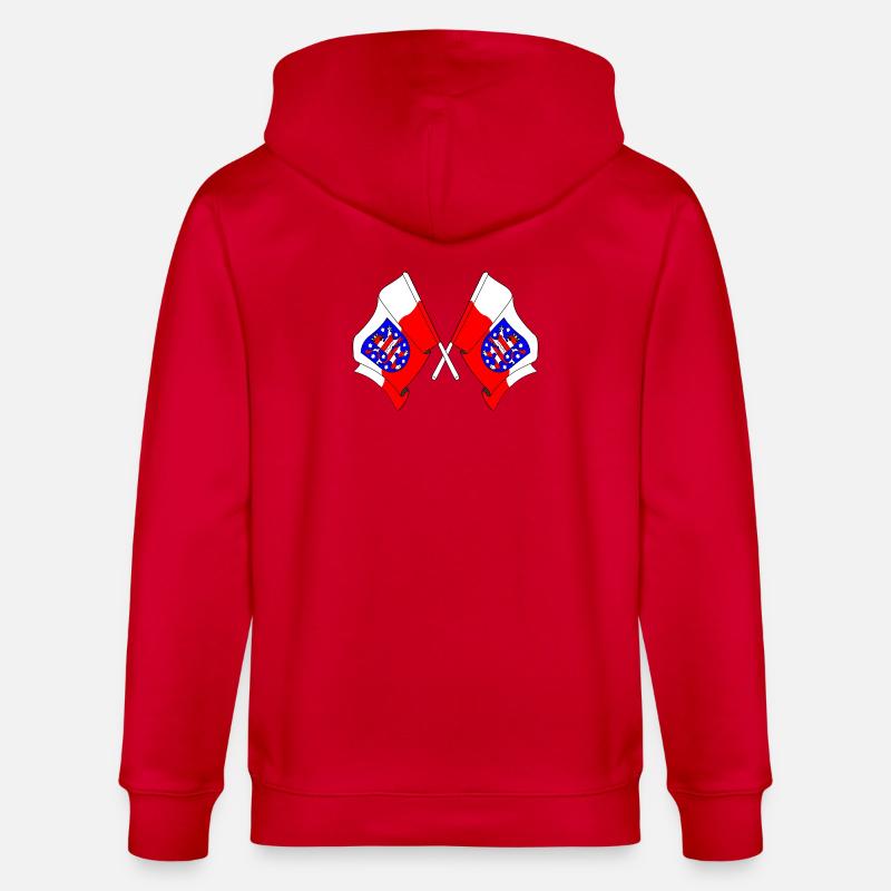 Deux drapeaux traversent la Thuringe - Veste à capuche bio CULTIVATOR Stanley/Stella Unisexe - rouge
