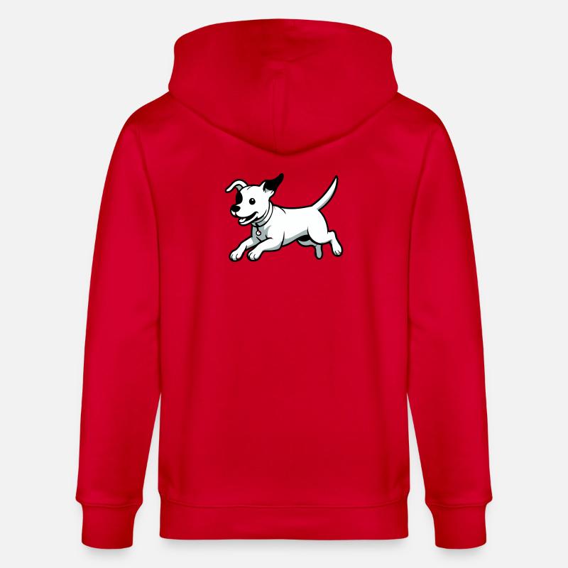 Dessin animé de chien joueur - Veste à capuche bio CULTIVATOR Stanley/Stella Unisexe - rouge