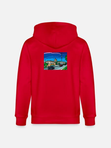 Retro City Straßenszene - Stanley/Stella Unisex Bio-Kapuzenjacke CULTIVATOR - Rot