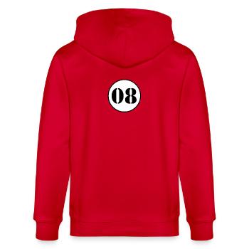 NUMBER 08 eight birthday gift - Stanley/Stella CULTIVATOR  Unisex Organic Hooded Jacket - red - Back - Anna (173cm)