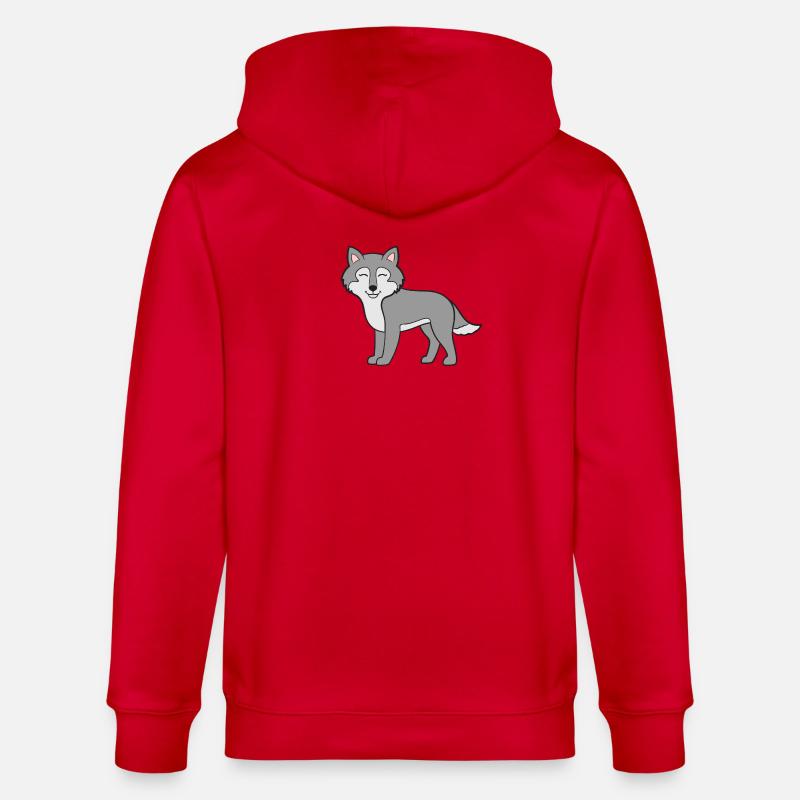 Wolf Wolves - Stanley/Stella CULTIVATOR  Unisex Organic Hooded Jacket - red