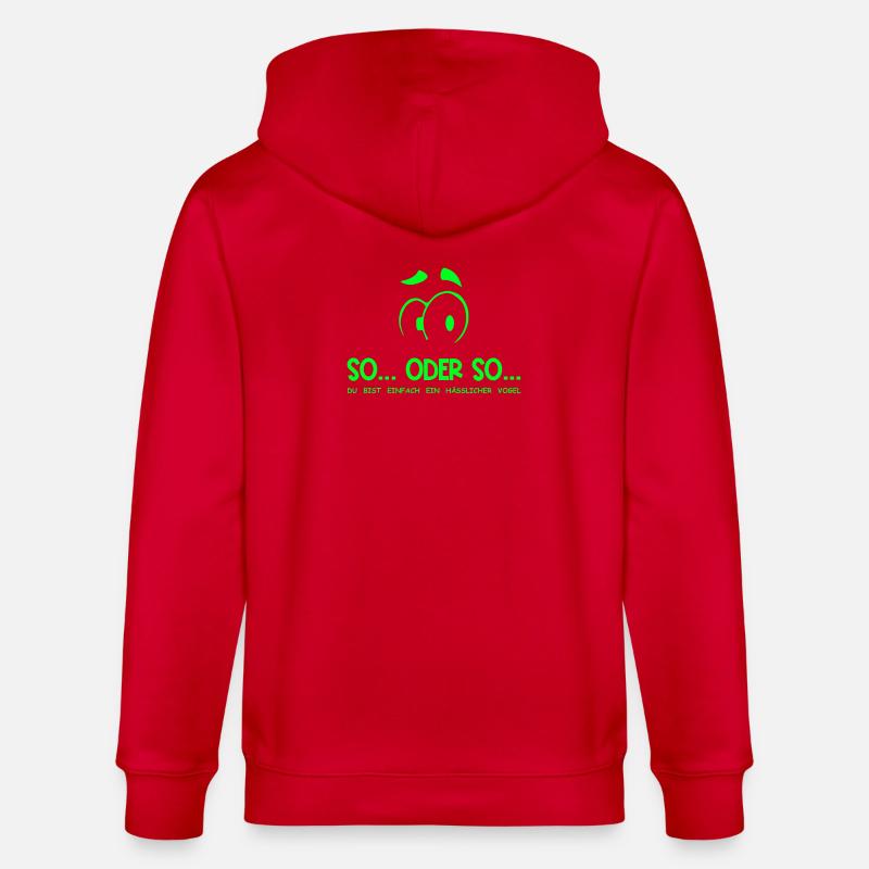 So...Oder So: Hässlicher Vogel - Neongrün - Stanley/Stella Unisex Bio-Kapuzenjacke CULTIVATOR  - Rot
