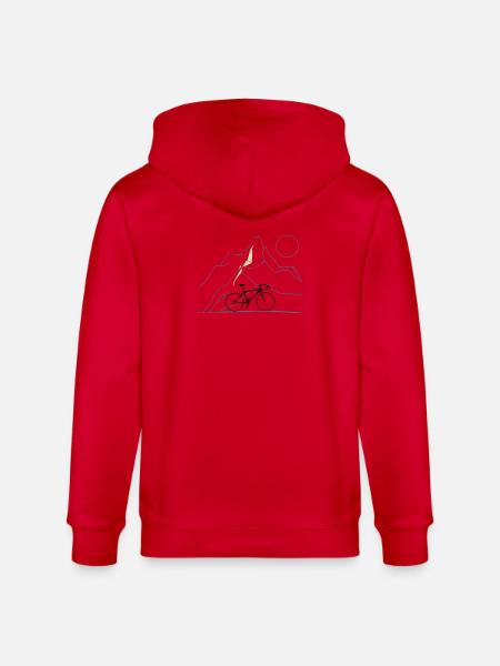 Bike & Mountains - Stanley/Stella CULTIVATOR  Unisex Organic Hooded Jacket - red
