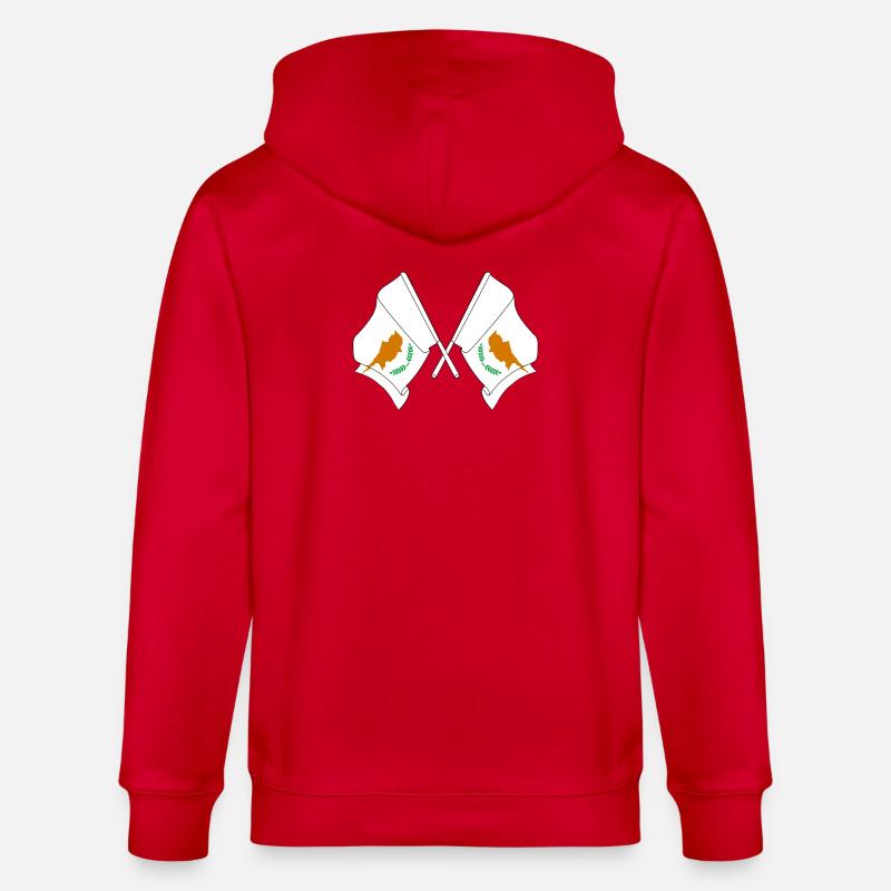 Deux drapeaux Chypre - Veste à capuche bio CULTIVATOR Stanley/Stella Unisexe - rouge