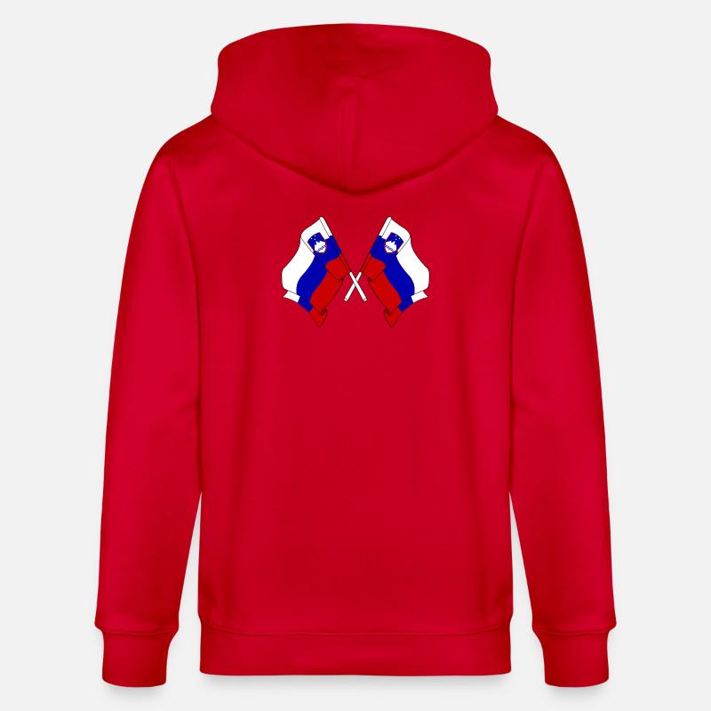 Deux drapeaux Slovénie - Veste à capuche bio CULTIVATOR Stanley/Stella Unisexe - rouge