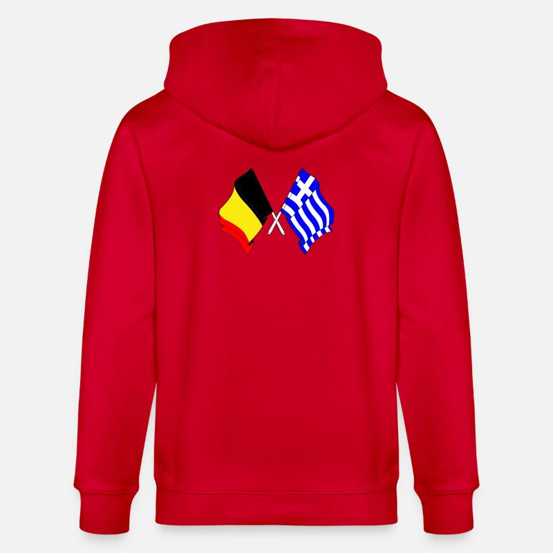 Drapeau Belgique, drapeau Grèce - Veste à capuche bio CULTIVATOR Stanley/Stella Unisexe - rouge