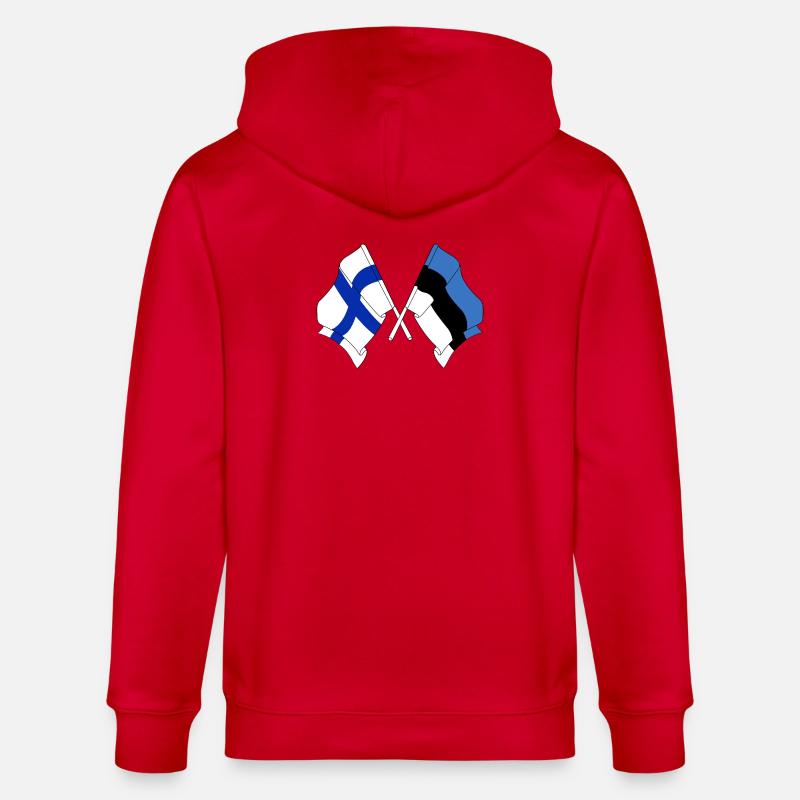 Drapeau Finlande, drapeau Estonie - Veste à capuche bio CULTIVATOR Stanley/Stella Unisexe - rouge