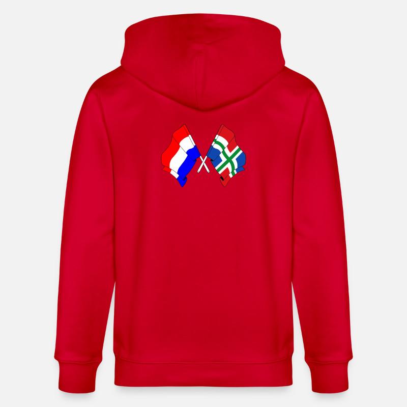 Drapeau Pays-Bas, Groningue - Veste à capuche bio CULTIVATOR Stanley/Stella Unisexe - rouge