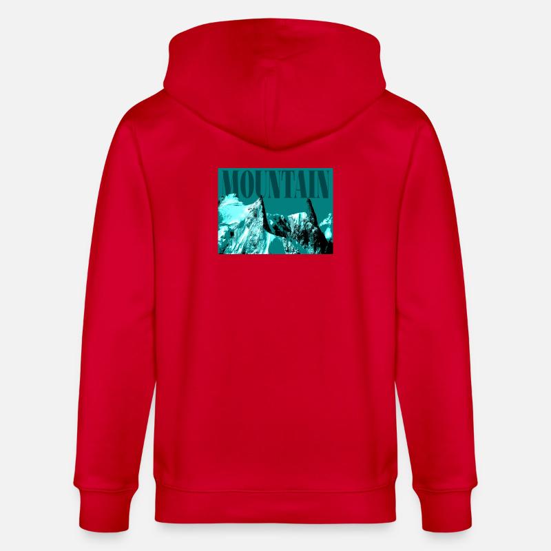 Abstrakter eisiger Berg - Stanley/Stella Unisex Bio-Kapuzenjacke CULTIVATOR  - Rot
