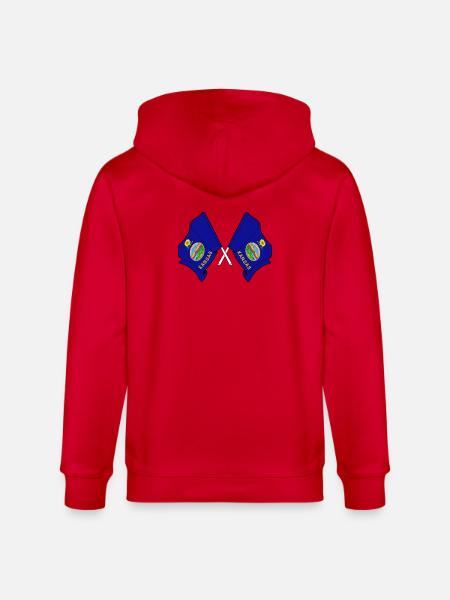 Two flags crossed Kansas - Stanley/Stella CULTIVATOR  Unisex Organic Hooded Jacket - red