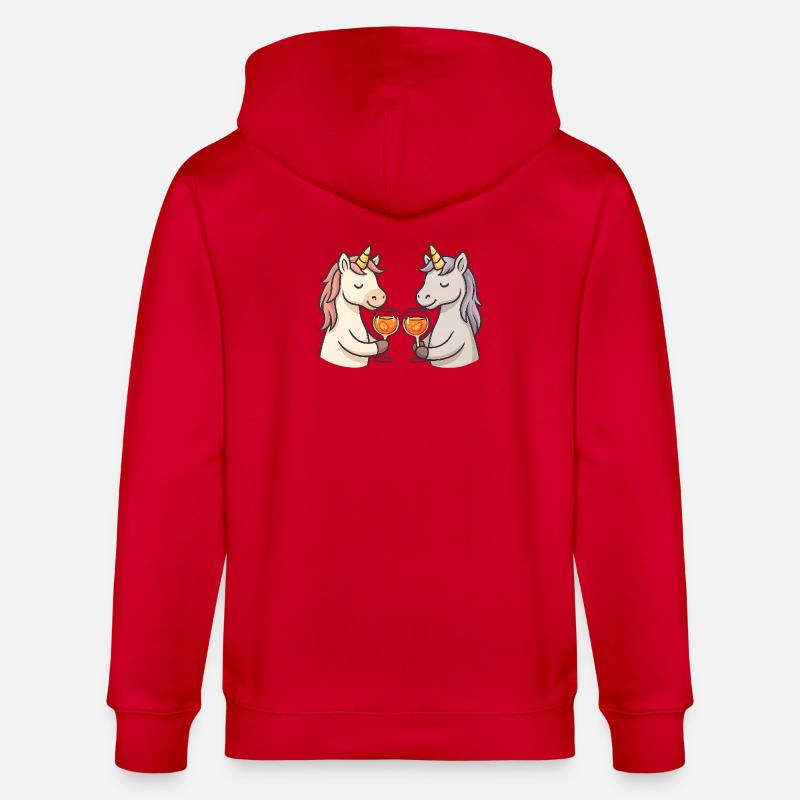 Zwei Einhörner stoßen an - Stanley/Stella Unisex Bio-Kapuzenjacke CULTIVATOR  - Rot