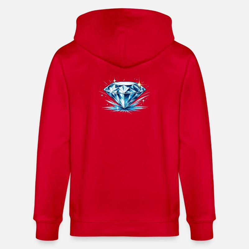 Eisblauer Diamant - Stanley/Stella Unisex Bio-Kapuzenjacke CULTIVATOR  - Rot