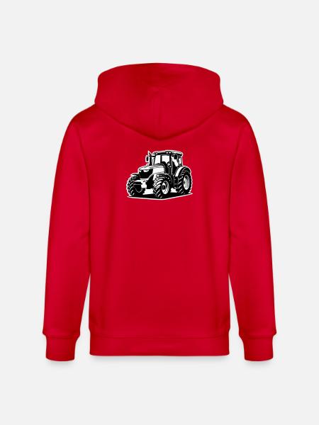 Traktor / Trecker / Schlepper (2-farbig) - Stanley/Stella Unisex Bio-Kapuzenjacke CULTIVATOR  - Rot