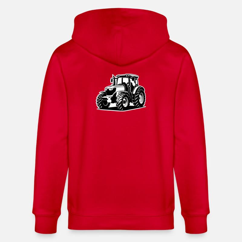 Traktor / Trecker / Schlepper (2-farbig) - Stanley/Stella Unisex Bio-Kapuzenjacke CULTIVATOR  - Rot