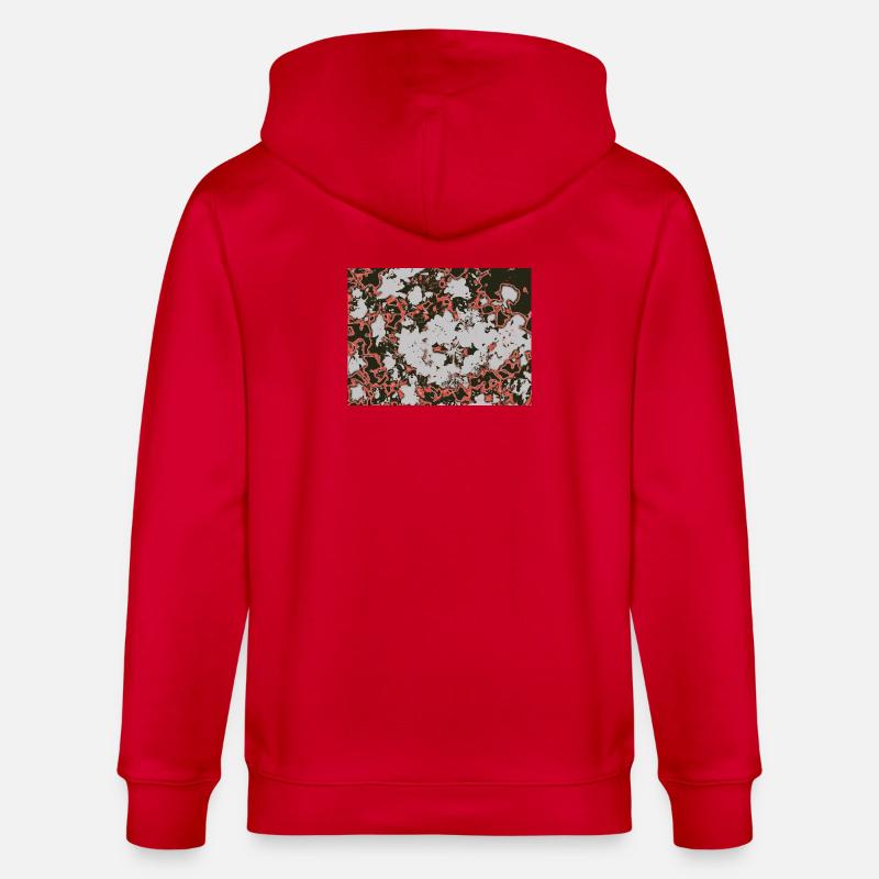 Red Nebula Abstract Pattern - Stanley/Stella CULTIVATOR  Unisex Organic Hooded Jacket - red
