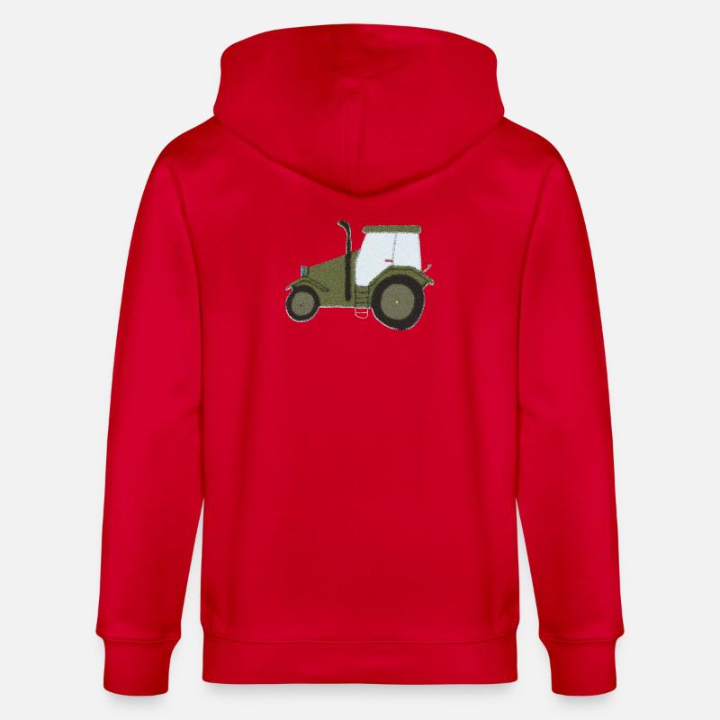 traktor oldtimer impressionismus - Stanley/Stella Unisex Bio-Kapuzenjacke CULTIVATOR  - Rot