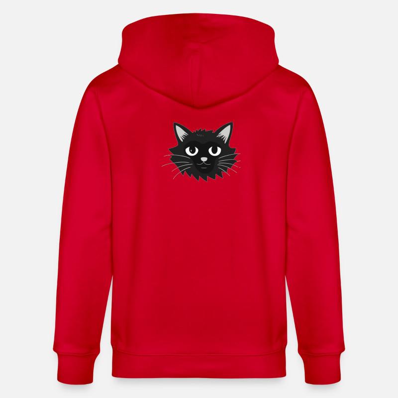 Visage de chat Katzengesicht - Veste à capuche bio CULTIVATOR Stanley/Stella Unisexe - rouge